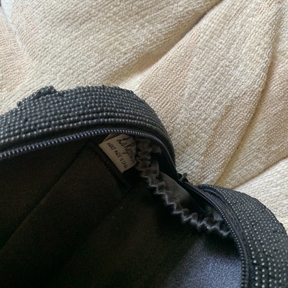 Vintage beaded evening bag. Black - Picture 4 of 6